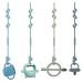 CLdy Baby Toy Pacified Chain Silicon Cup Catcher BPA-Free Conditions for toys drinking cups for strollers for stroller Hochstuhl Autositz Babytrage/Autositz 4 pieces Gray & Camel & Green & Blue