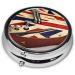 British Flag Guitar Mini Round Pill Box | 3 Compartment Travel Organizer | Portable Medicine Case for Home & Office - Buy Online on GoSupps.com