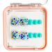 AJTUTUS French Tips Press on Toenails Fashionable Short Square Toe Stick on Colorful False Toe s for Women and Girls