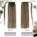 Easyouth Brown Highlight Human Hair Ponytail Extension 14 Inch 70g | Medium Brown & Honey Blonde Wrap Around Ponytail | Real Hair 4-Pony #3P27(#4P27) - Buy Online on GoSupps.com