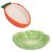 Small Animals Small Lettuce Green Leaf & Carrot Feeding Bowl Treat Pot 1PK