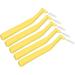 Interdental Toothbrush Set - L-Shaped Brushes for Effective Cleaning & Plaque Removal | 5 Pieces for Braces & Dental Care - Yellow - Buy Online on GoSupps.com