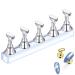 False Nail Tips Holder Practice Training Display Stand DIY Nail Art Stand for False Nail Tip Acrylic Nail Display Stands for False Nail Tip Manicure Tool (Silvery)