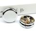 Round Pill Box with White Rabbit & Lilies | 3 Compartment Portable Pill Organizer - Decorative Metal Pocket Case - Buy Online on GoSupps.com