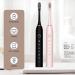 KLiHDSM 2023-2 Pack Electric Toothbrushes Sonic Whitening with 8 Heads & 6 Modes - Rechargeable Waterproof Cleaning Toothbrushes for Adults - Black+Pink - Buy Online on GoSupps.com