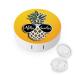 Aloha-Beaches Pineapple Round Case For Contact Lens Kit Storage Box with Mirror Printed