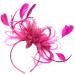 Ladies Wedding Horse Racing Fascinator Headband with Feathers Fuchsia Hot Pink One Size Fuchsia Hot Pink