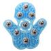 GMMH ORIGINAL massage glove with 9 rollers 360-degree rollers 16 14 m blue