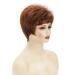 Brown Auburn Pixie Cut Wig for White Women - Natural Layered Synthetic Hair with Bangs - Buy Online on GoSupps.com