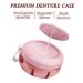 Denture Case with Strainer & Mirror - No-Leak Denture Bath Box for Travel - Pink - Buy Online on GoSupps.com