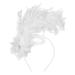 MWOOT Feather Headband 1920s Feathered Headpiece Roaring 20s Fascinators for Women Artificial Flower Feather Headwear Hair Accessories for Cocktail Wedding Prom Tea Party Decoration White