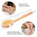 Long Handle Shower Exfoliator Brush - Natural Bristle Body Brush for Cellulite & Dry Skin - Detachable Handle - Buy Online on GoSupps.com