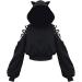 Y2K Cat Ear Hoodie for Teen Girls | Long Sleeve Gothic Off Shoulder Sweatshirt | Black XX-Large - Buy Online on GoSupps.com