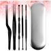 6pcs Home Earwax Removal Kit with Double-Ended Cleaner Picks, Tweezers, and Cleaning Padded Spoon - Silver Safe Travel Set for Adults - 14.2x1cm - Buy Online on GoSupps.com