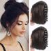 2 PC Mini Claw Fake Hair Space Bun Hair Donut Chignon Mini Claw Bun Clip in Messy Hair Bun Claw Clip in Updo Bun Extensions Wig Accessory