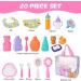 Aolso 20 Pcs Baby Doll Accessories Toy Set - Includes Magic Milk Bottle, Dummy, Spoons, Forks, Dinner Plate, Handbags, Comb, Mirrors, Bib, Shorts, Bathroom Accessories - 20pcs - Buy Online on GoSupps.com