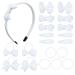 Bekecidi 20 Pieces Bow Hair Accessories Set Bow Hairpin Bow Hair Clips Bow Rubber Band Bow Headband for Girls Kids (White)