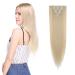 Silk-co 26inch Clip in Hair Extension 8 Pcs For full Head Set Clip In Hair Extensions Hairpiece Straight Heat-Resisting Bleach Blond Mixed 26 Inch Straight #Bleach Blond Mixed