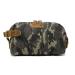 ROYALFAIR Toiletry Bag for Men Waterproof Waxed Canvas Shaving Dopp Kit with Leather Handle Durable and Versatile Outdoor Wash Bag (Camouflage)
