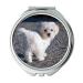 Mirror Compact Mirror Dog Maltese White Young Dog Puppy Small Sweet pocket mirror portable mirror