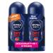 NIVEA MEN NIVEA MEN Black & White Dry Impact Antiperspirant Ball 2 x 50 ml