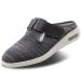 Women's Diabetic Slippers Extra Wide Width Walking Shoes with Adjustable Closures for Diabetic Edema Plantar Fasciitis Bunions Arthritis Swollen Feet 9 X-Wide Gray Blended Yarn
