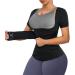 KUMAYES Neoprene Sauna Vest with Tummy Control Belt Women's Shirt Thermo Sauna Suits Tank Top Underbust Fitness Body Shaper M Black