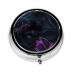 Black Mysteryround Pill Box 3 Compartments Round Pill Box Organizer for Purse Or Pocket &*Portable Travel Pill Box