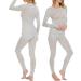 MERINNOVATION 100% Merino Wool Base Layer Set for Women - Small Grey Marl, Thermal Long Sleeve & Pant - Buy Online on GoSupps.com