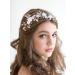 Catery Silver Bridal Hair Vine with Blue Rhinestones - Wedding Headband for Women and Girls - Buy Online on GoSupps.com