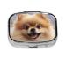 Cute Pomeranian Printing 2 Compartment Small Pill Case Cute Small Pill Box Purse Pill Boxs Travel Pill Organizer for Pocket Purse and Travel Gifts