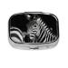 Black & White Zebra Printed Square Pill Box Portable Travelling Pill Box Medicine Organiser