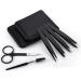 Pinkiou 6-Piece Eyebrow Tweezers Set for Women - Includes Curved Scissors, Eyelash Brush & Travel Case - Ideal for Ingrown Hair & Facial Hair Removal - Buy Online on GoSupps.com