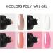 Poly Nail Gel Kit with Slip Solution - Builder Gel Nail Extension Set for Beginners - French Manicure Gift - 4 Colors - Buy Online on GoSupps.com