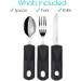 Vive Adaptive Utensil Set - Heavy Stainless Steel Silverware for Parkinson's and Arthritis - Easy Grip for Shaking Hands - Non-Weighted Holder Included - Buy Online on GoSupps.com