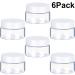 6 Pack 2 oz Clear Plastic Pot Jars with White Lids - Leak Proof Cosmetic Containers for Travel Storage - Ideal for Makeup, Eye Shadow, Nails, Powder, Paint, Jewelry - 2 Ounce Size - Buy Online on GoSupps.com