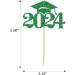 24 PCS 2024 Graduation Cap Cupcake Topper Glitter Class of 2024 Grad Hat Cupcake Picks for 2028 Graduation Theme Party Cake Decorations Supplies Green - Buy Online on GoSupps.com
