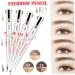 Eyebrow Contour Pen 4 in 1 Makeup Pen Multifunctional Long Lasting Rotate Defining Highlighting Eye Brow Pencil Black Brown 3# Black Brown - Buy Online on GoSupps.com
