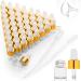 50 Pcs Mini Dropper Bottles Empty Glass Tincture Bottles with Golden Caps Perfume Sample Vials for Essential Oils&Body Oil&Liquids Traveling DIY Containers Included Pipette&Funnel (1ml)