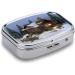 Rustic Wooden Pill Box - 2 Compartment Medicine Organizer with Cottage Scenery Print | Ideal Portable Pill Case for Pocket or Purse - Buy Online on GoSupps.com