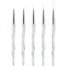 TEOYALL Nail Art Liner Brushes Fine Line Nail Brush 7/9/11/15/20mm Thin Detail Precision Drawing Brushes for Gel Nail Polish