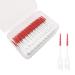 Skhaovs 230 pieces of interdental spaces double -sided toothpick soft silicone interdental brush double -ending interdental brush made of soft silicone toothpick for tooth cleaning (light red)