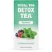 TotalTea Caffeine Free Detox Tea, Slimming Tea with Chamomile, Ginger root tea, and Hibiscus for Colon Cleanse and Weight L0SS  Natural Citrus Cinnamon Herbal Tea for Digestive Health (25 Bags) Mint Berry