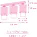 Dalber Unicorn Ceiling Lamp for Children's Room - 3 Lights E27 Pink | Kids' Ceiling Lighting - Buy Online on GoSupps.com