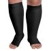 KEKING Extra Wide Calf Compression Socks for Men & Women 20-30 mmHg Compression Stockings Open Toe - Plus Size Knee High Support Hose for Varicose Veins Pain Relief Swelling Black 5XL 5X-Large Black