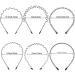 Sporgo Metal Hair Band Set - 6 Black Wave Slide-Resistant Headbands for Men & Women | Elastic Hair Accessories for Sports & Yoga - Buy Online on GoSupps.com