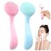 Silicone Face Scrubber 2PCS Manual Facial Cleansing Brush with Handle Deep Cleaning Gentle Exfoliating Face Exfoliator Brush Silicone Face Scrubber