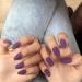 Buy Sethain Matt Oval False Nails Tips - Purple Medium Complete Cover (24 Pcs) | Press-On Fingernails for Women & Girls - International Shipping Available - Buy Online on GoSupps.com