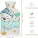 Bear Hot Water Bottle with Plush Cover - Comfortable Hand Warmer for Adults & Children | 26.5x15.3cm | International Shipping - Buy Online on GoSupps.com