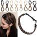 Headband Hair Braid Natural Looking Synthetic Hair Piece Extension Highlighted Plaited Braids Elastic Stretch Hairpiece Women Girl Beauty Accessory - Maroon & Ash Brown